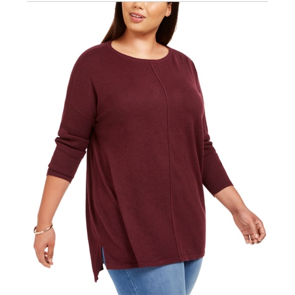 Style & Co. Sweaters - 1X 2X Style & Co Berry Colored Tunic Sweater Plus Size